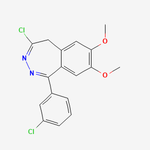 molecular formula C17H14Cl2N2O2 B8122973 4-Chloro-1-(3-chlorophenyl)-7,8-dimethoxy-5H-benzo[D][1,2]diazepine 