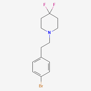 molecular formula C13H16BrF2N B8123002 1-[2-(4-Bromophenyl)-ethyl]-4,4-difluoropiperidine 