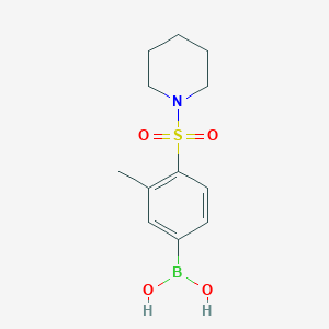 molecular formula C12H18BNO4S B8123036 [3-Methyl-4-(piperidine-1-sulfonyl)phenyl]boronic acid 