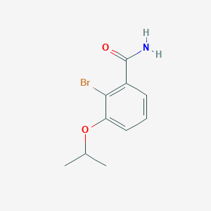 molecular formula C10H12BrNO2 B8123069 2-Bromo-3-isopropoxybenzamide 