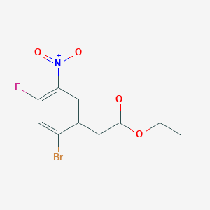 molecular formula C10H9BrFNO4 B8123072 Ethyl 2-(2-bromo-4-fluoro-5-nitrophenyl)acetate 