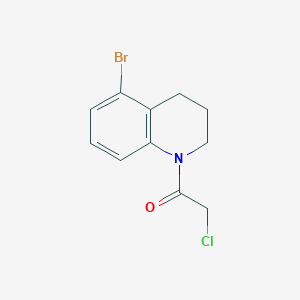 molecular formula C11H11BrClNO B8123079 1-(5-Bromo-3,4-dihydroquinolin-1(2H)-yl)-2-chloroethanone 