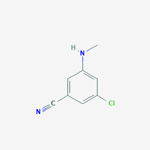 molecular formula C8H7ClN2 B8123083 3-Chloro-5-(methylamino)benzonitrile 