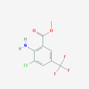 molecular formula C9H7ClF3NO2 B8123088 Methyl 2-amino-3-chloro-5-(trifluoromethyl)benzoate 