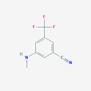 molecular formula C9H7F3N2 B8123105 3-Methylamino-5-trifluoromethylbenzonitrile 