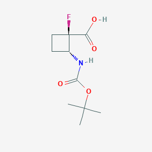 molecular formula C10H16FNO4 B8123131 (1R,2R)-2-{[(tert-butoxy)carbonyl]amino}-1-fluorocyclobutane-1-carboxylic acid 