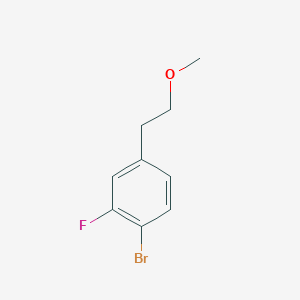 molecular formula C9H10BrFO B8123141 1-Bromo-2-fluoro-4-(2-methoxyethyl)benzene 