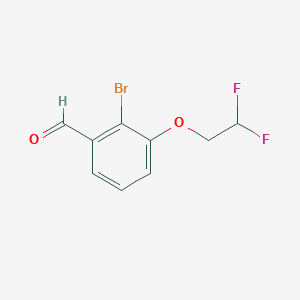 molecular formula C9H7BrF2O2 B8123173 2-Bromo-3-(2,2-difluoroethoxy)benzaldehyde 