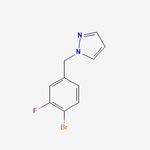 molecular formula C10H8BrFN2 B8123204 1-[(4-Bromo-3-fluorophenyl)methyl]-1H-pyrazole 