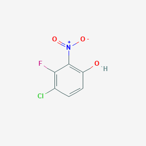 molecular formula C6H3ClFNO3 B8123211 4-Chloro-3-fluoro-2-nitrophenol 