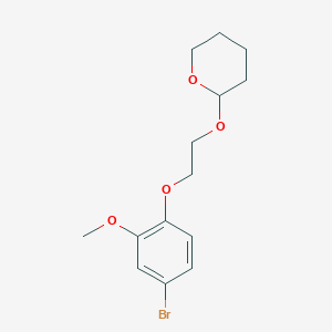 molecular formula C14H19BrO4 B8123257 2-[2-(4-Bromo-2-methoxyphenoxy)-ethoxy]-tetrahydropyran 