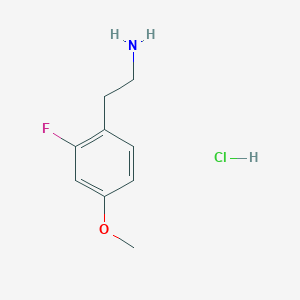 molecular formula C9H13ClFNO B8123266 2-(2-fluoro-4-Methoxyphenyl)ethanaMine hydrochloride 