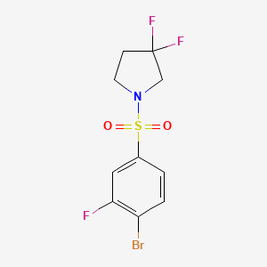 molecular formula C10H9BrF3NO2S B8123280 1-(4-Bromo-3-fluorobenzenesulfonyl)-3,3-difluoropyrrolidine 