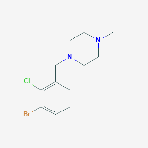 molecular formula C12H16BrClN2 B8123289 1-(3-Bromo-2-chloro-benzyl)-4-methyl-piperazine 