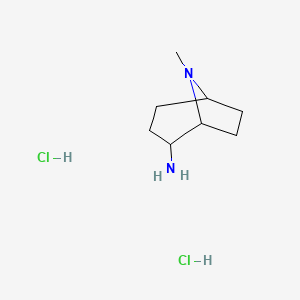 molecular formula C8H18Cl2N2 B8123302 8-Methyl-8-azabicyclo[3.2.1]octan-2-amine;dihydrochloride 