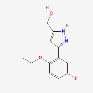molecular formula C12H13FN2O2 B8123304 (5-(2-Ethoxy-5-fluorophenyl)-1H-pyrazol-3-yl)methanol 