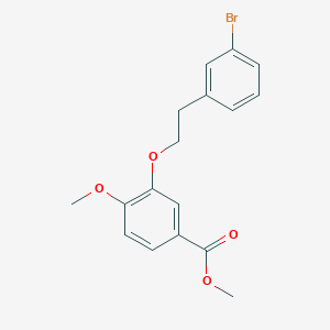 molecular formula C17H17BrO4 B8123311 3-[2-(3-Bromo-phenyl)-ethoxy]-4-methoxy-benzoic acid methyl ester 