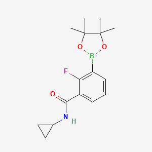 molecular formula C16H21BFNO3 B8123312 N-cyclopropyl-2-fluoro-3-(4,4,5,5-tetramethyl-1,3,2-dioxaborolan-2-yl)benzamide 