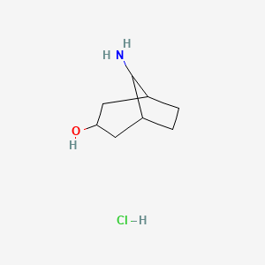 molecular formula C8H16ClNO B8123359 8-Aminobicyclo[3.2.1]octan-3-ol;hydrochloride 