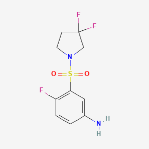 molecular formula C10H11F3N2O2S B8123387 3-(3,3-Difluoro-pyrrolidine-1-sulfonyl)-4-fluoro-phenylamine 
