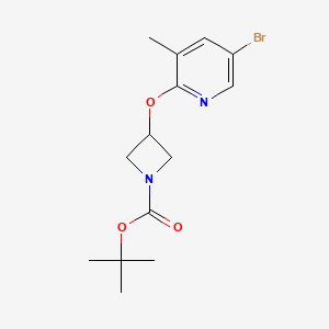 molecular formula C14H19BrN2O3 B8123400 3-(5-Bromo-3-methyl-pyridin-2-yloxy)-azetidine-1-carboxylic acid tert-butyl ester 