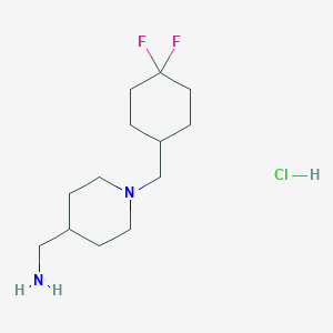 molecular formula C13H25ClF2N2 B8123407 (1-((4,4-Difluorocyclohexyl)methyl)piperidin-4-yl)methanamine hydrochloride 