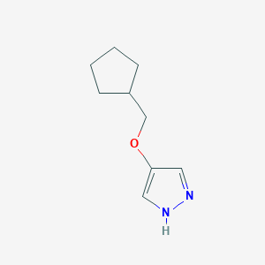 molecular formula C9H14N2O B8123456 4-Cyclopentylmethoxy-1H-pyrazole 