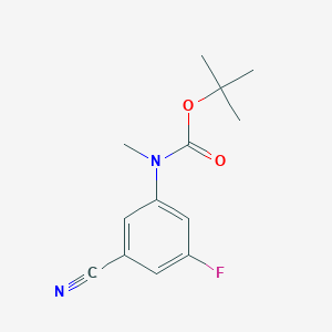 molecular formula C13H15FN2O2 B8123459 (3-Cyano-5-fluoro-phenyl)-methyl-carbamic acid tert-butyl ester 
