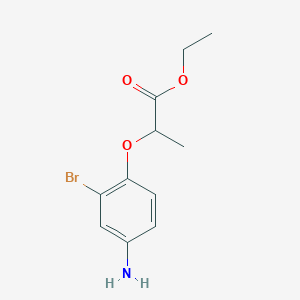 molecular formula C11H14BrNO3 B8123486 2-(4-Amino-2-bromo-phenoxy)-propionic acid ethyl ester 