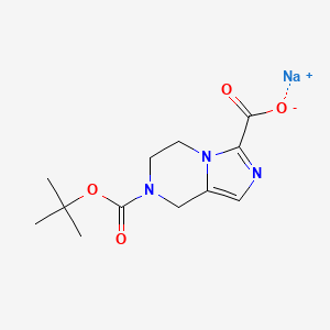 molecular formula C12H16N3NaO4 B8123507 Sodium 7-(tert-butoxycarbonyl)-5,6,7,8-tetrahydroimidazo[1,5-A]pyrazine-3-carboxylate 
