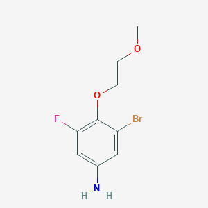 molecular formula C9H11BrFNO2 B8123607 3-Bromo-5-fluoro-4-(2-methoxy-ethoxy)-phenylamine 