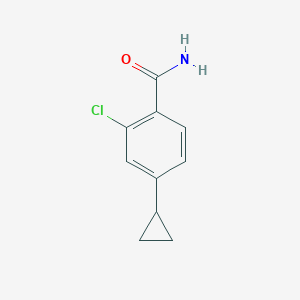molecular formula C10H10ClNO B8123670 2-Chloro-4-cyclopropylbenzamide 