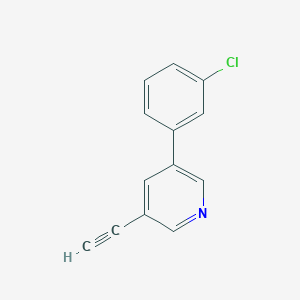 molecular formula C13H8ClN B8123677 3-(3-Chlorophenyl)-5-ethynylpyridine 