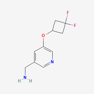 molecular formula C10H12F2N2O B8123682 [5-(3,3-Difluorocyclobutoxy)-3-pyridyl]methanamine 