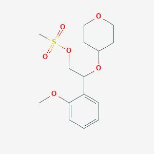 molecular formula C15H22O6S B8123689 2-(2-Methoxyphenyl)-2-[(4-tetrahydropyranyl)oxy]ethyl Methanesulfonate 