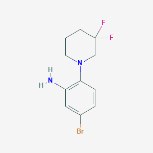 molecular formula C11H13BrF2N2 B8123718 5-Bromo-2-(3,3-difluoro-piperidin-1-yl)-phenylamine 