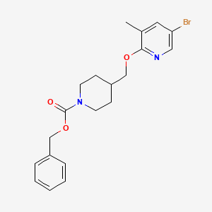 molecular formula C20H23BrN2O3 B8123730 4-(5-Bromo-3-methyl-pyridin-2-yloxymethyl)-piperidine-1-carboxylic acid benzyl ester 