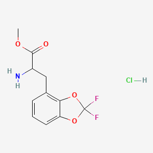 molecular formula C11H12ClF2NO4 B8123735 Methyl 2-amino-3-(2,2-difluorobenzo[d][1,3]dioxol-4-yl)propanoate hydrochloride 