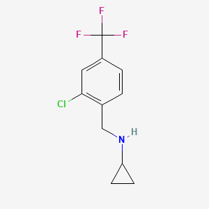 molecular formula C11H11ClF3N B8123786 (2-Chloro-4-trifluoromethyl-benzyl)-cyclopropyl-amine 