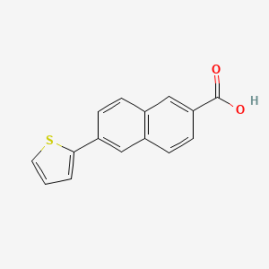 molecular formula C15H10O2S B8123789 6-Thiophen-2-yl-naphthalene-2-carboxylic acid 
