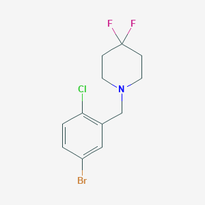molecular formula C12H13BrClF2N B8123795 1-(5-Bromo-2-chloro-benzyl)-4,4-difluoro-piperidine 