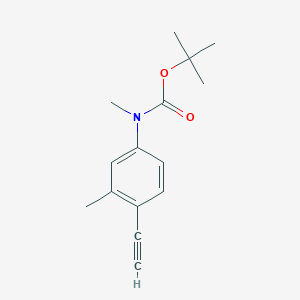 molecular formula C15H19NO2 B8123803 (4-Ethynyl-3-methyl-phenyl)-methyl-carbamic acid tert-butyl ester 