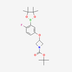 3-[4-Fluoro-3-(4,4,5,5-tetramethyl-[1,3,2]dioxaborolan-2-yl)-phenoxy]-azetidine-1-carboxylic acid tert-butyl ester