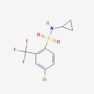 molecular formula C10H9BrF3NO2S B8123822 4-Bromo-N-cyclopropyl-2-trifluoromethylbenzenesulfonamide 