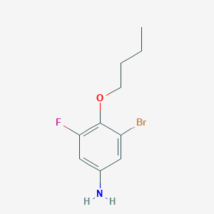 molecular formula C10H13BrFNO B8123831 3-Bromo-4-butoxy-5-fluoro-phenylamine 