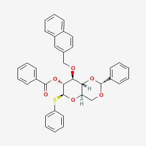 molecular formula C37H32O6S B8123843 [(2R,4aR,6S,7R,8S,8aR)-8-(naphthalen-2-ylmethoxy)-2-phenyl-6-phenylsulfanyl-4,4a,6,7,8,8a-hexahydropyrano[3,2-d][1,3]dioxin-7-yl] benzoate 