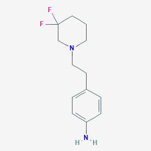 molecular formula C13H18F2N2 B8123857 4-[2-(3,3-Difluoro-piperidin-1-yl)-ethyl]-phenylamine 