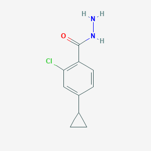 molecular formula C10H11ClN2O B8123872 2-氯-4-环丙基苯甲酰肼 