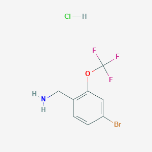 molecular formula C8H8BrClF3NO B8123900 4-Bromo-2-trifluoromethoxybenzylamine hydrochloride 