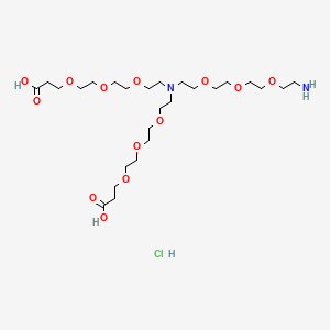 molecular formula C26H53ClN2O13 B8123936 3-[2-[2-[2-[2-[2-[2-(2-Aminoethoxy)ethoxy]ethoxy]ethyl-[2-[2-[2-(2-carboxyethoxy)ethoxy]ethoxy]ethyl]amino]ethoxy]ethoxy]ethoxy]propanoic acid;hydrochloride 